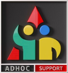 Globális AI-alapú fogyasztói érdekérvényesítő platform logó – Adhoc Support, nonprofit közösségi panaszkezelés és jogvédelem